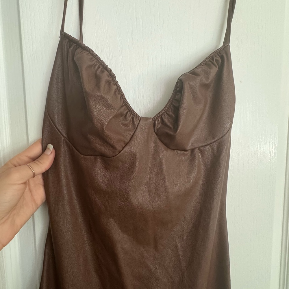 Elegant Brown Women's Slip Dress